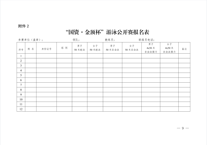  關(guān)于舉辦駐馬店市“國(guó)資·金頂杯”游泳公開(kāi)賽的通知